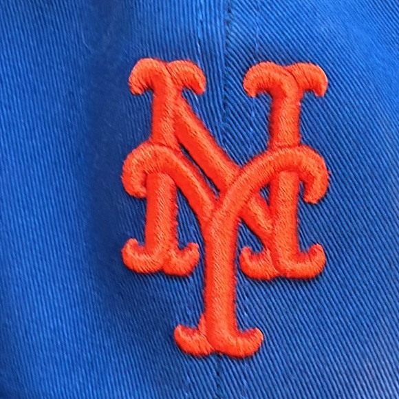 MLB New York Mets baseball cap. Blue w/orange NY logo appliqué. One size. - Picture 2 of 8